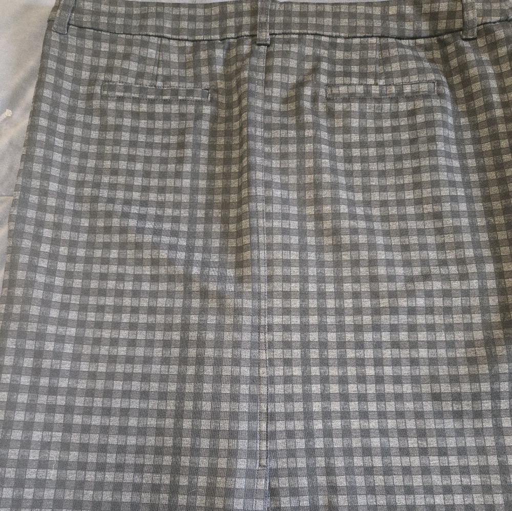 Kut from the Kloth Gray Checkered Midi Skirt